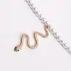 Joia Europeia e Americana Transfronteiriça Moda Pérola de Imitação Pingente de Cobra de Camada Única Corrente de Cintura Feminina Personalizada Punk Versátil Corrente de Cintura Corporal