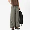 Pantalones Cargo Plegados Finos Estilo Americano para Hombre, Marca de Verano de Moda, Joggers Elegantes de Pierna Ancha, Pantalones Casuales Largos de Estilo Relajado