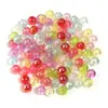 Contas Redondas Acrílicas Galvanizadas Transparentes Coloridas com Furo Reto Contas Soltas Pulseira Colar Corrente de Celular Acessórios de Joia Feitos à Mão DIY
