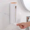 Caja organizadora de algodón desmaquillante para baño, dispensador automático, caja de almacenamiento de almohadillas de algodón, montada en la pared