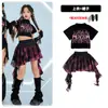 Disfraz de Jazz para Niñas Traje Corto de Manga Corta con Ombligo al Aire Moda Jazz Street Spice Girls Ropa de Moda Disfraz de Street Dance Infantil