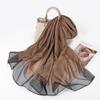 Bufandas de Seda Otoño e Invierno, Bufandas Finas de Seda y Lana, Bufandas Largas de Seda de Color Sólido, Chalecos Versátiles, Moda Estilo Ol