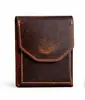 Amazon Vintage Hecho a Mano Portatarjetas de Cuero Crazy Horse Estuche para Tarjetas de Negocios Anti-Desmagnetización con Botón a Presión Ranuras Múltiples para Tarjetas Cartera de Cuero Genuino para Hombre