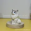 Figura de Gato Ragdoll Tallada en Madera, Regalo Lindo, Adorno Realista Finamente Elaborado, Carpintería Exquisita Transfronteriza para Oficina