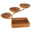 Prateleira de armazenamento para chá da tarde, lanches domésticos, doces, imitação de vime, cesta de armazenamento, sala de estar, cesta de frutas criativa multicamadas