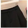 Shorts de Traje Negros para Mujer Verano Delgados Sueltos Casuales Pierna Ancha Cintura Alta Rectos Línea A Adelgazantes