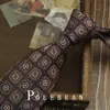 Gravata Marrom Retrô Listrada com Flores Estilo Coreano Amarrada à Mão para Homens Britânica 8cm Formal Anfitrião Negócios Casamento Noivo