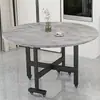 Mesa Plegable para Apartamento Pequeño, Mesa de Comedor Redonda Plegable de Tres Secciones Móvil Recomendada para Reuniones Familiares con Plato Giratorio