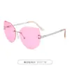 Gafas de Sol Sin Marco 2026 Nueva Moda Versátiles Marco Grande Uso Diario para Mujer Protección Solar Estilo Europeo y Americano Gafas de Sol Ojo de Gato