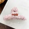 Pinza de Pelo de Felpa con Letra para Otoño e Invierno, Pasador Dulce con Cara Sonriente, Pinza de Tiburón para Peinado Recogido en la Parte Trasera de la Cabeza, Adecuado para Cabello Grueso, Accesorio para el Cabello para Mujeres