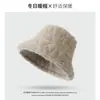 Nuevo Sombrero de Pescador de Piel Sintética de Conejo para Mujer Otoño e Invierno, Sombrero de Cubo de Felpa Engrosado y Cálido, Sombrero de Cubo Versátil de Moda que Hace que el Rostro Parezca Más Pequeño