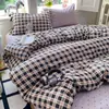Conjunto de quatro peças em algodão lavado, popular no Xiaohongshu, com laços, conjunto de três peças estilo princesa para dormitórios estudantis