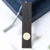 Separador de Madera de Ébano con Decoración de Ventana, Separador Windwood con Letras Doradas Grabadas y Grabado Láser Regalo