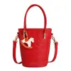 Nova Moda Primavera 2026 Bolsa de Mão Estilo Balde, Bolsa de Ombro Elegante com Contraste de Cores para o Dia a Dia, Bolsa Transversal Tendência de Alto Valor