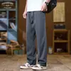 Pantalones de Verano Finos de Tencel Casual para Hombre Marca Americana de Moda Rectos Sueltos Versátiles Ropa de Abrigo Pierna Ancha Unisex Pantalones de Vestir