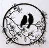 Silueta de pájaro de amor de metal redonda, dos pájaros, tallado de pared de hierro, decoración, artesanías, Amazon Explosive