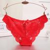 Bragas Sexys de Encaje con Cortes Bajos para Mujer, Braguitas con Volantes y Lazo, Exportación Transfronteriza, Stock a Largo Plazo