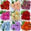 9 Manija de cabeza viga peonía extranjera rosa brasileña nueva pastoral boda belleza flor de seda base salón de bodas coreano flor artificial