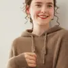 Sudadera de Cachemira para Mujer Suéter de Manga Larga Pulóver Sudadera Exterior Otoño e Invierno Nueva Camisa Base de Punto Sudadera Lingote