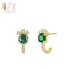 Pendientes Transfronterizos de Plata de Ley S925 con Circonita Esmeralda, Femeninos, Estilo Lujo Accesible, Diseño Retro, Pendientes Dorados