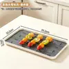 Bandeja Especial BNBS para Tanghulu Casero Diseño Hueco con Drenaje de Agua Plato para Exhibir Fruta de Cocina Plato de Almacenamiento