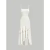 Etiqueta transfronteriza sitio independiente AliExpress 2026 vestido largo de tirantes plisados jacquard romántico elegante