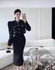 Terno espesso estilo Chanel! QF1645 nova moda feminina estilo coreano dez ou três linhas moda feminina fornecimento ao vivo novo atacado