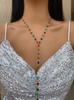 1 Peça de Colar/Pulseira Longa Colorida com Bolinhas Douradas/Prateadas Estilo Moda Europeu e Americano Acessórios de Decoração para Festa Liga de Metal