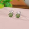Yilu Prata Esterlina S925 Banhado a Ouro Jade Hetian Jaspe Fivela da Paz Personalidade Criativa Brincos de Prata Stud Tendência