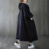 Casaco Trench Feminino Novo para Primavera e Outono, Tamanho Grande, Solto, Acima do Joelho, Longo, Bolso Grande, Casual, Versátil, com Capuz