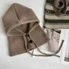 Gorro Pasamontañas Corea del Sur Otoño e Invierno Moda para Parejas Gorro Cálido Bufanda de Una Pieza Tejido Protección para las Orejas Gorro de Lana