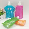 Fabricantes suministran bolsa de papel ecológica 480ml portátil para exteriores animal de dibujos animados montañismo plegable bolsa de agua
