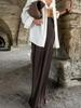 Outono e Inverno Clássico Marrom Retrô Espesso Fosco Sade Cintura Alta Slim-fit Versátil Emagrecedor Nicho Saia Cauda de Peixe para Mulheres