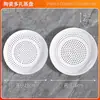 Plato de cerámica para cocinar al vapor plato para dumplings plato para cocinar al vapor bollos plato para cocinar al vapor mariscos plato de drenaje rejilla redonda porosa para cocinar al vapor vaporera plato para frutas horno de microondas