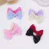 Tela de malla con hotfix multicolor material de lazo semiacabado pequeño fresco accesorios para el cabello tridimensionales DIY hecho a mano al por mayor