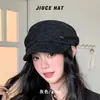 Estilo Old Money Sombrero de Fieltro de Lana Suave de Ala Suave Gorra tipo Pato para Mujer Estilo Diseñador Elegante Gorra Ecuestre Sombrero Holgado Coreano