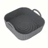 Tapete de Silicona para Freidora de Aire, Bandeja para Hornear de Grado Alimenticio Hecha a Medida, Resistente a Altas Temperaturas, Plegable, Fácil de Limpiar, Tapete Redondo para Bandeja de Hornear
