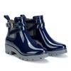 Botas de lluvia Four Seasons, botas de lluvia Chelsea para mujer, zapatos de agua cortos antideslizantes, botas Martin de moda, botas de lluvia informales de tacón bajo para adultos.