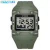 SYNOKE cuadrado retro deportivo moda estudiante electrónico reloj impermeable hombre multifuncional exterior luminoso