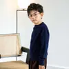 Suéter de Punto de Lana 100% Nuevo para Otoño e Invierno para Niños y Niñas, Suéter de Cuello Redondo a Juego de Colores, Camiseta Base para Bebé, Suéter Holgado