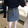 Saia para Mulheres 2025 Novo Estilo Outono Pequeno Conjunto Curta Justa ao Corpo Preta Cintura Alta Slim Moda Saia Evasê