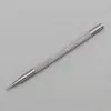 Bolígrafo de trazado para tallado en cuero presión frotando arte en cuero marcado posicionamiento pluma de frotar con hierro acero inoxidable cabeza redonda cabeza puntiaguda herramientas de cuero diy