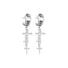 Pendientes de acero inoxidable con cruz punk negra transfronterizos para mujeres hombres moda vintage cadena colgante hip hop Joyería pendientes
