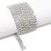 Popular Transfronteiriço Ss16 Colorido Fileira Dupla Strass Denso Corrente Garra 8mm Colar Corrente Diamantada Dupla DIY Acessórios de Joalheria