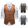 2026 Nova Roupa Masculina Estilo Britânico Novo Colete de Terno Moda Masculina Amazon Tamanho Europeu Colete de Camurça