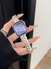 Pulseira de Metal Fina de Espiga de Trigo com Diamantes Finos Adequada para Apple iWatch 11ª Geração 10/987