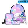 3D Novo Produto Impresso Periférico Sanrio MeloDy Mochila Escolar de Três Peças Mochila de Estudante de Ombro Estojo