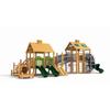 Barco Pirata Deslizador para Niños al Aire Libre Columpio de Madera Combinado Casa del Árbol Patio de Jardín de Infantes al Aire Libre Juguete de Escalada de Madera