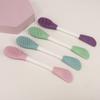 Brocha de Silicona de Doble Cabezal para Mascarilla Tazón Plegable para Mascarilla Cepillo Limpiador de Poros Aplicación de Mascarilla de Barro Herramienta de Maquillaje de Belleza Portátil