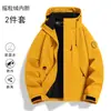 Chaqueta Desmontable Tres en Uno para Hombres y Mujeres, Chaqueta Softshell a Prueba de Viento y Repelente al Agua, Personalización de Ropa de Trabajo para Montañismo al Aire Libre